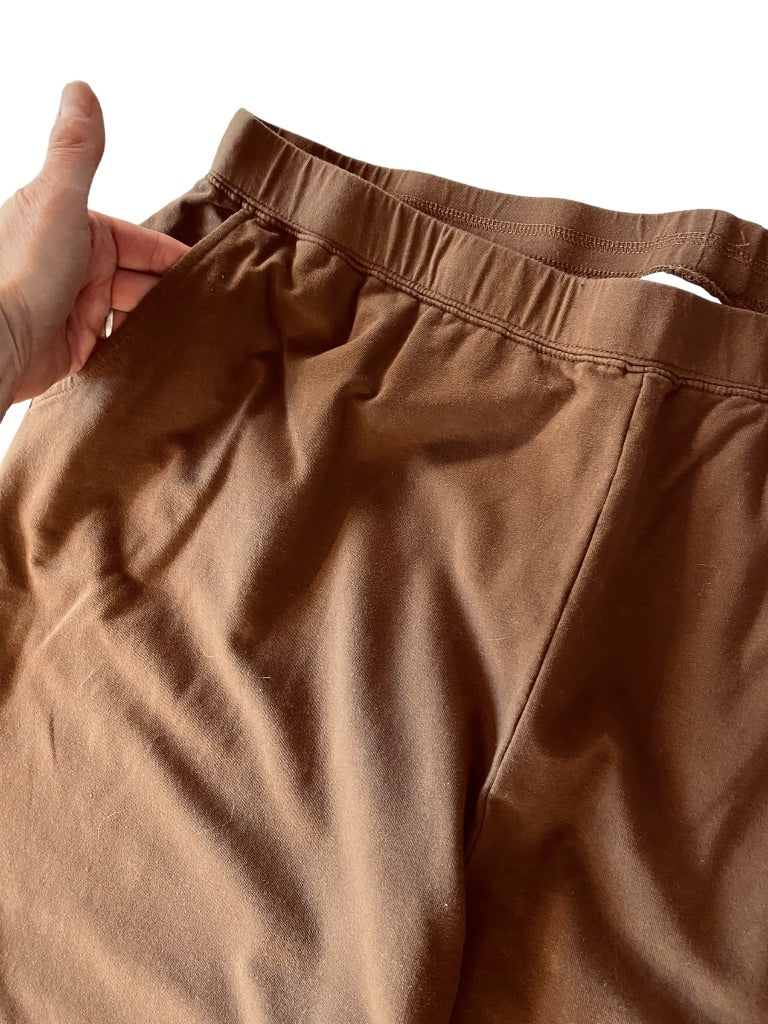 2XT Tall D&Co. Womens Brown Pull On Knit Pants Elastic Waist Pockets