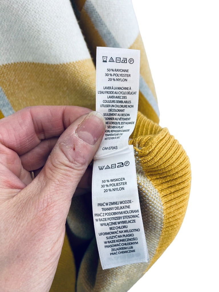 1X Rachel Roy Women's Gold Gray Plaid Soft Pullover Sweater