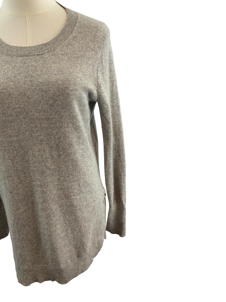 XS J.Crew Women's Wool Blend Tunic Sweater Gray Round Neck AC624