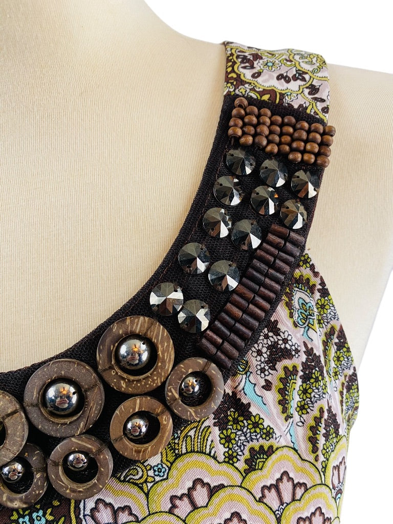 Size 10 Connected Apparel Women's Scoop Embellished Neckline Sheath Dress
