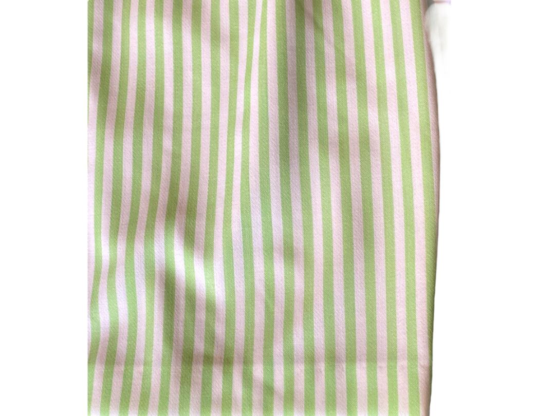 10 Guy Laroche Vintage Lime Green Striped Lined Skirt France