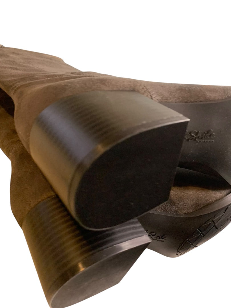 Size 10M LifeStride Soft System New Womens Gray Faux Suede Boots Daring Knee High