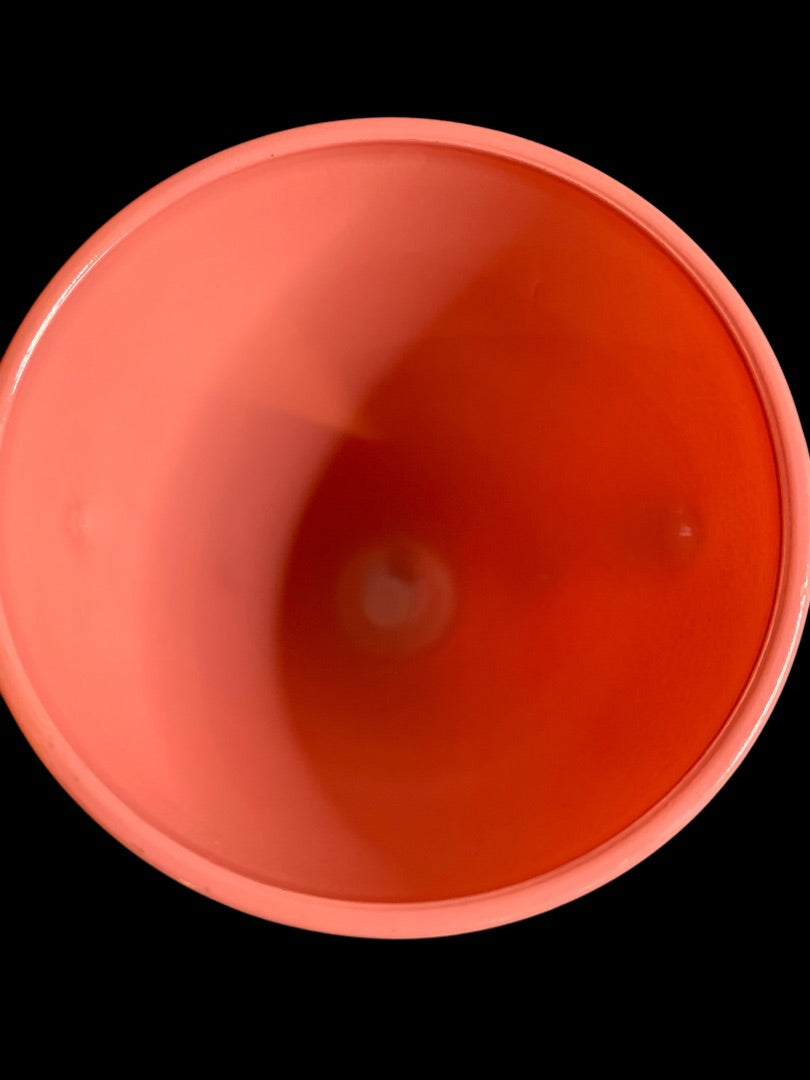 1930s Hazel Atlas Ovide Coral Creamer and Sugar Set Depression Glass