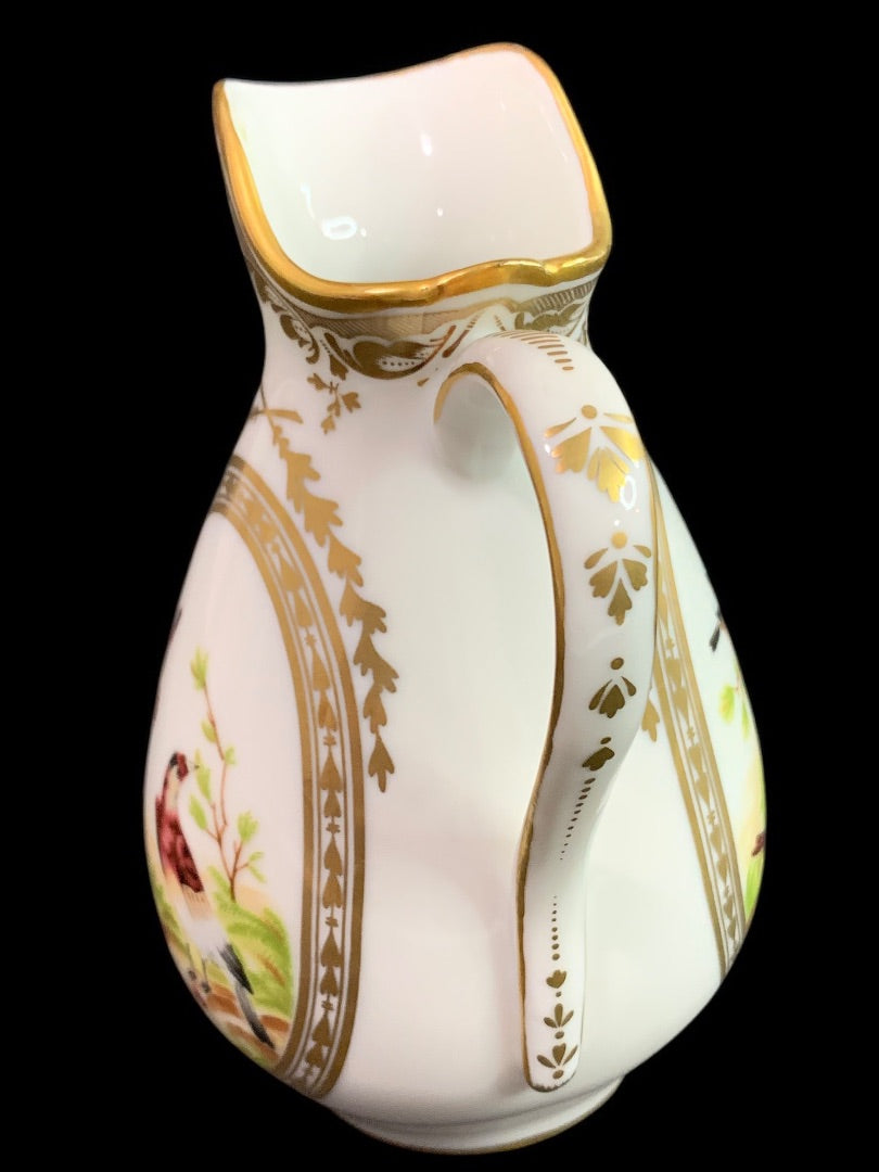 1980s Frankin Mint Fine Porcelain Creamer Collection Wooded Birds 5.2 Inch