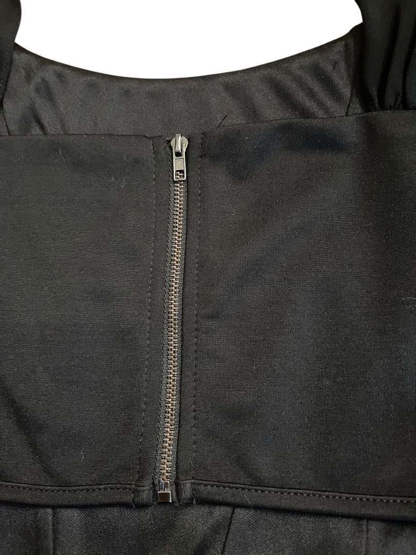 Small Altar'd State Crop Top Corset Boning Back Zipper Black