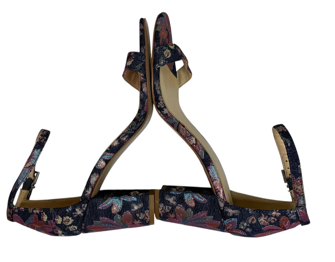 Size 6 Jessica Simpson Womens Monrae Tapestry Sandal 2.75" Heels