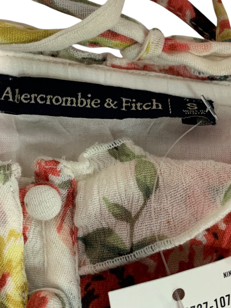 Small Abercrombie & Fitch Womens New Crop Top Peasant Floral