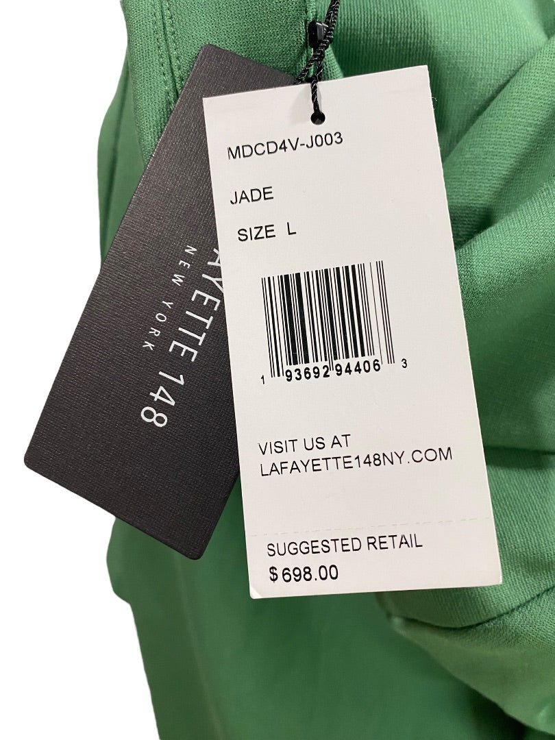 Large Lafayette 148 New Jade Ponte Knit Collared Dress Pockets