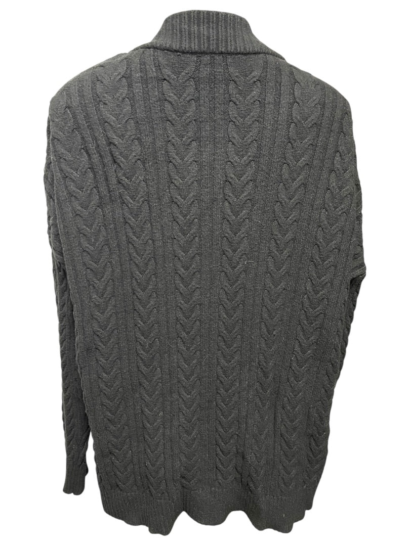 XL Cyrus Cable Knit Open Cardigan Sweater Black Womens