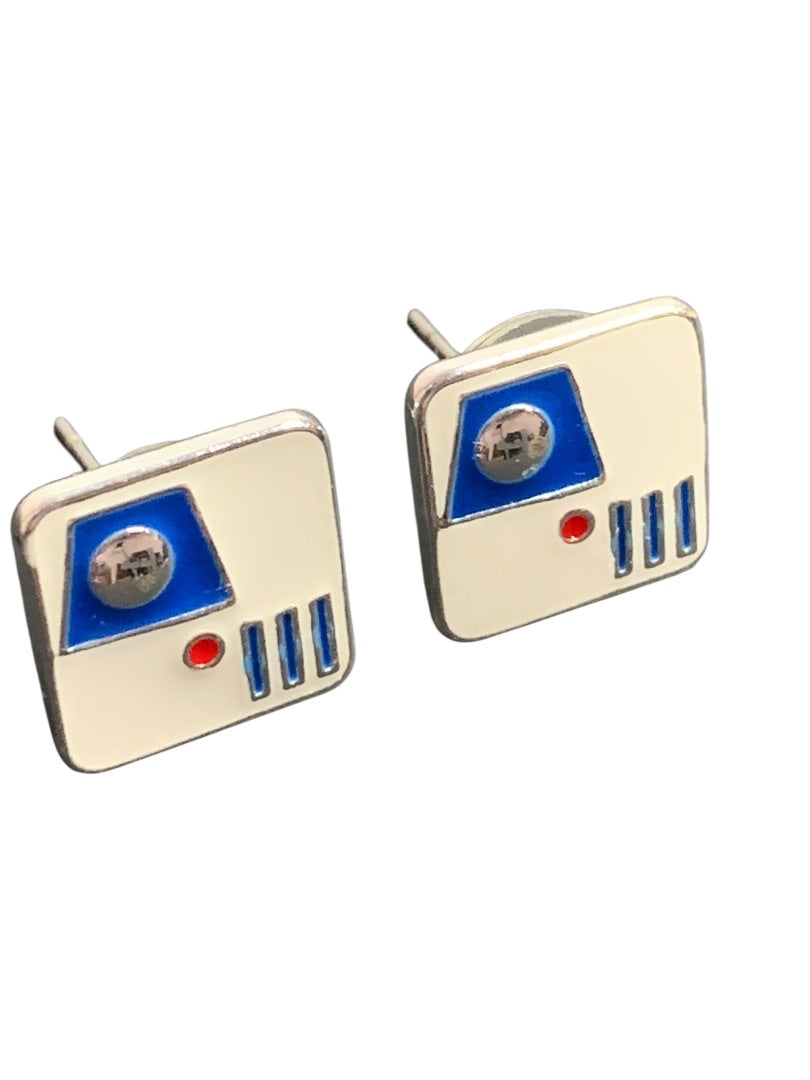 Disney Post Pierced Earrings Enameled .5" Square