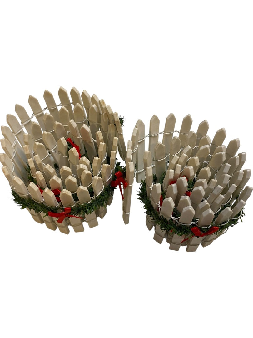 Set of 2 Christmas Village Picket Fence 23.5" x 2" Lemax Dept 56 Holiday Time