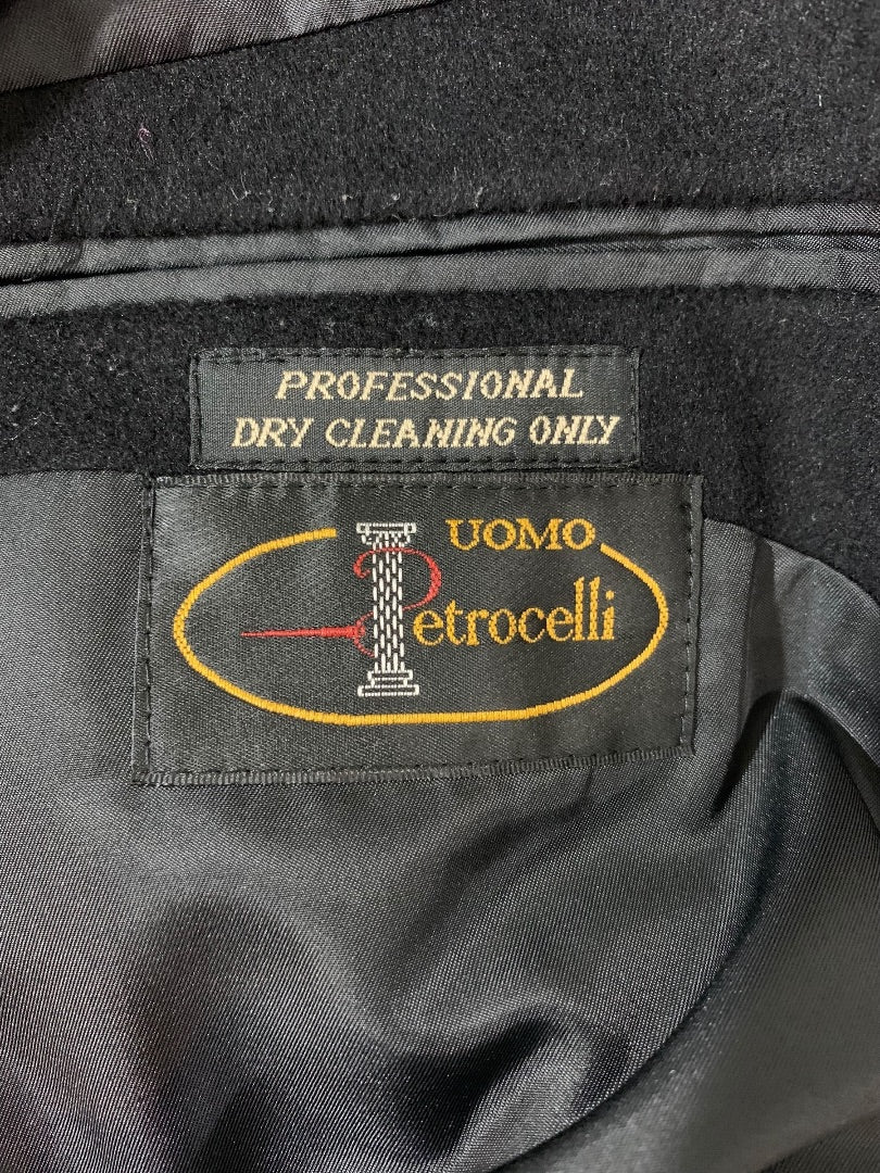 Size 50R Marlboro Ltd Mens Cashmere Wool Blend Black Overcoat