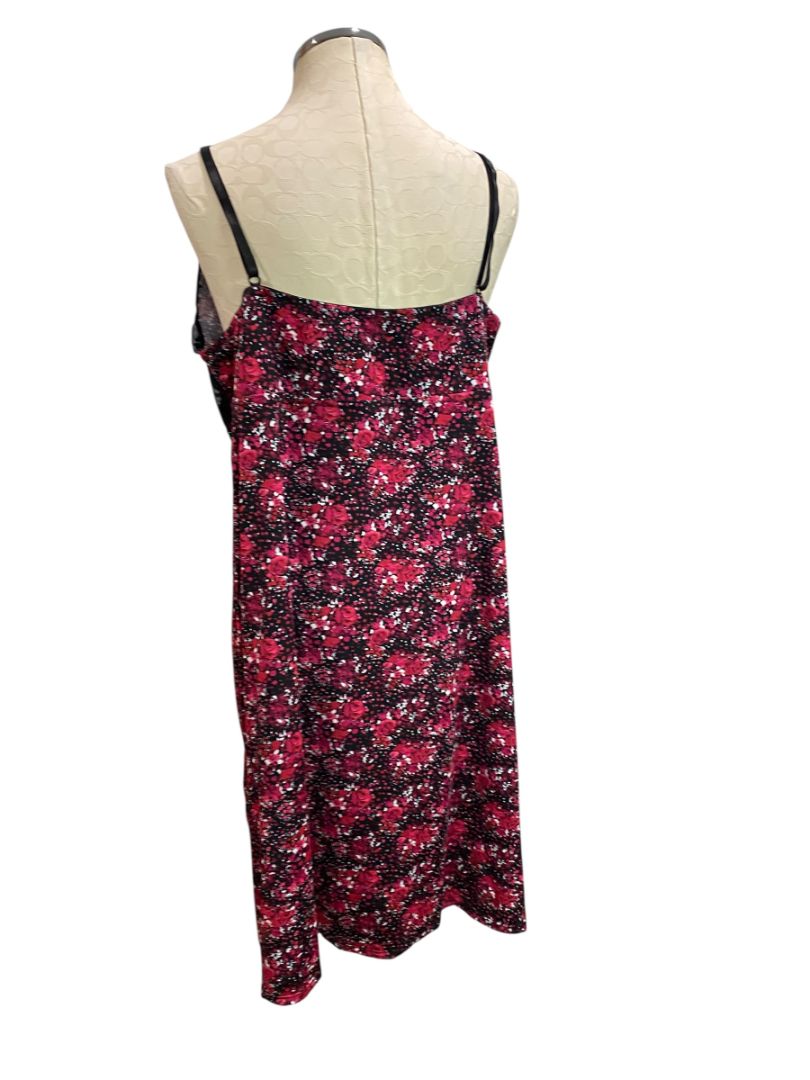 Size 18/20 Avenue Body Womens Lingerie Slip Red Black Floral Adjustable Strap