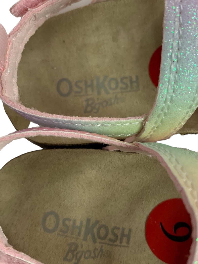 Size 6 Osh Kosh B'Gosh Faith Fashion Sandal Pastel Rainbow Glitter
