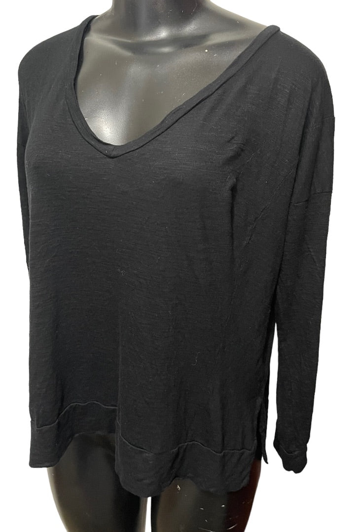 XS Madewell Long Sleeve V-Neck Oversize Womens Top Tshirt