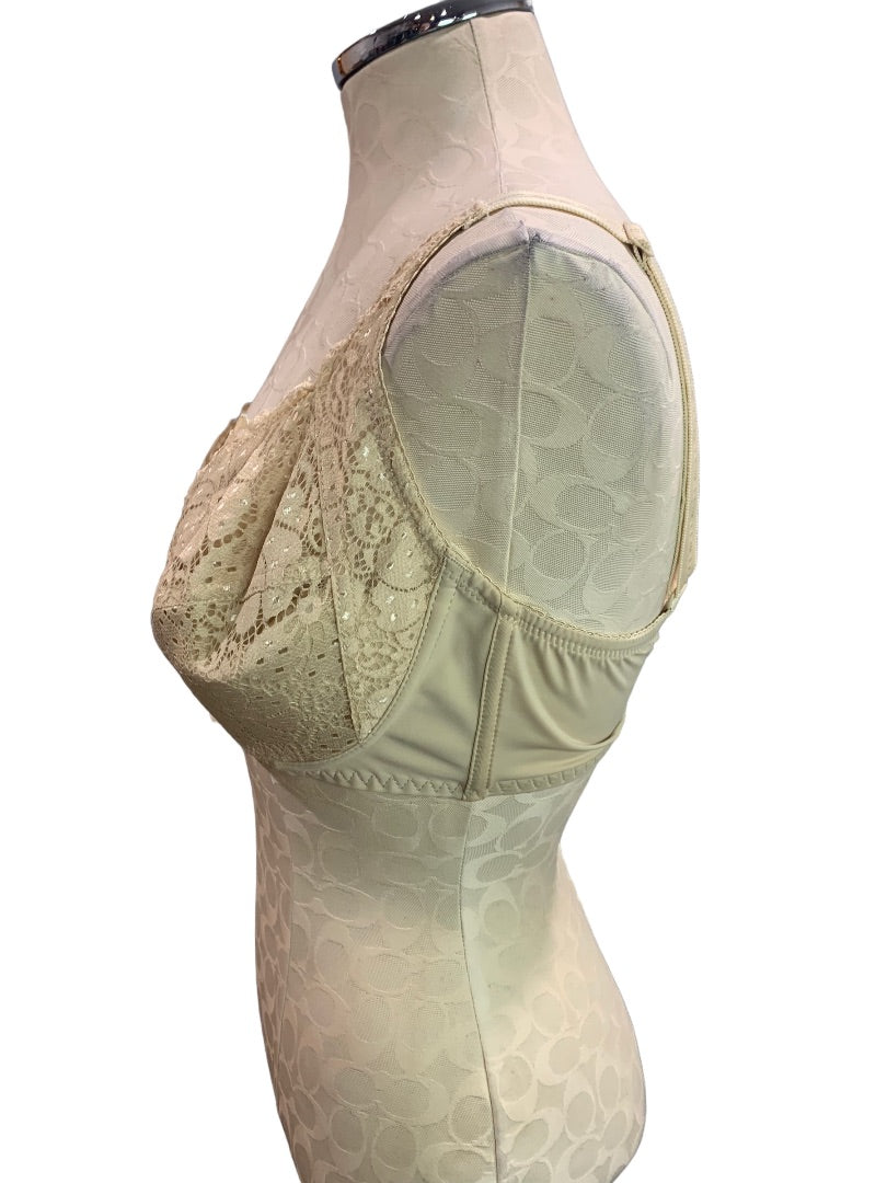 38DD Light Beige Women's New Underwire Push Up Bra Lace Trim