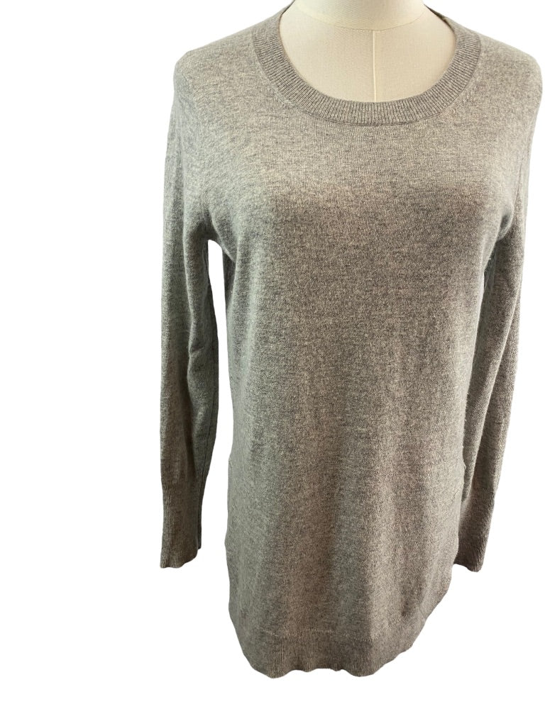 XS J.Crew Women's Wool Blend Tunic Sweater Gray Round Neck AC624