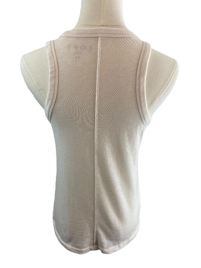 XS LOFT Womens Off White Tank Top Sleeveless Cotton Blend