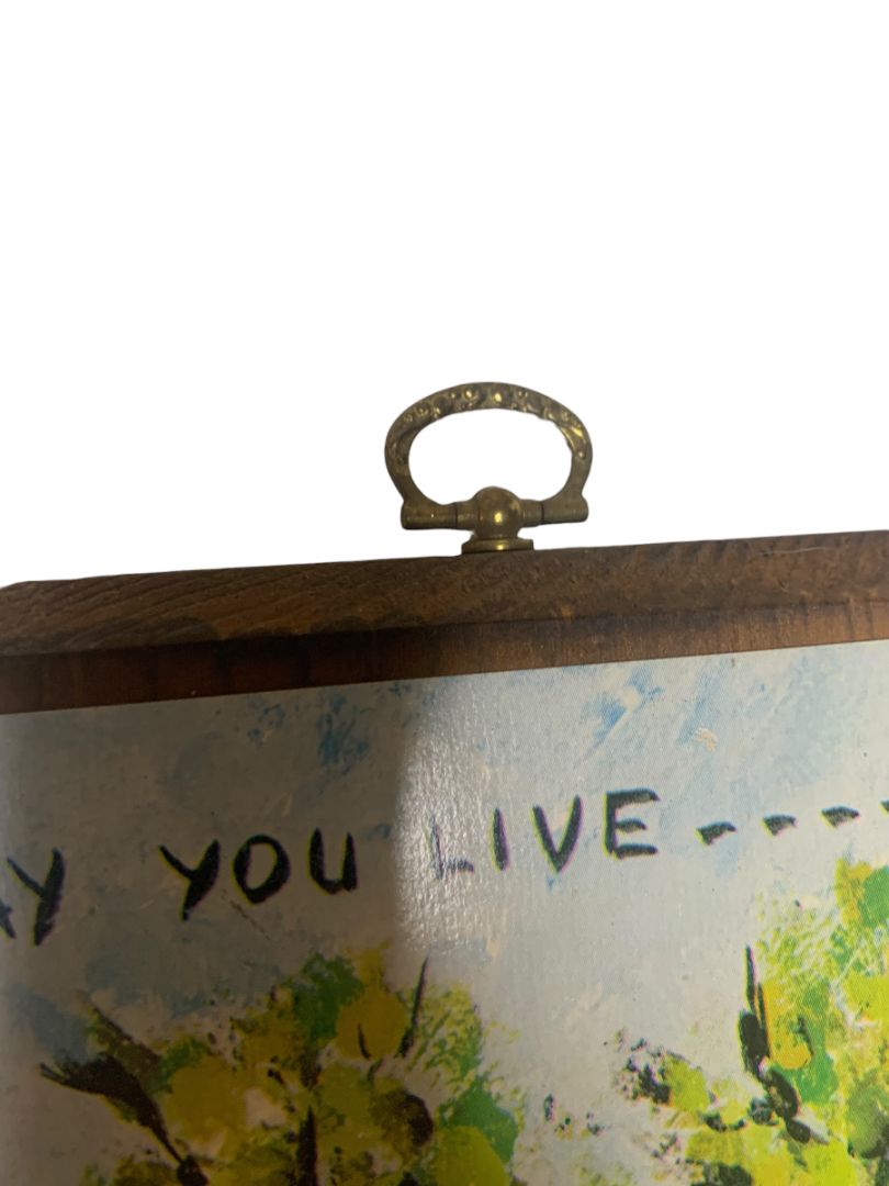 1969 Flavia Wall Hanging Wooden Plaque "May You Live . . ." 8.75" x 6.25" Girl Doll