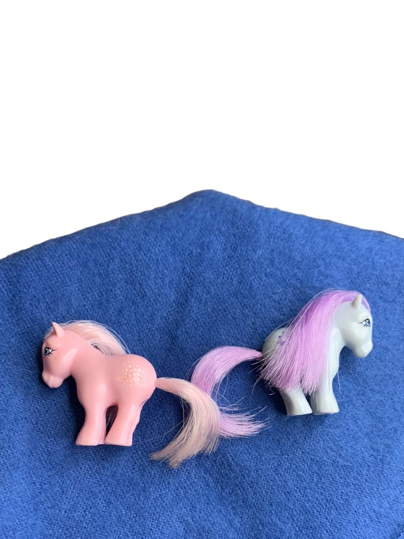 My Little Pony 1 Inch Minifigs Blue Belle Cotton Candy Minifigurines Hasbro Vintage