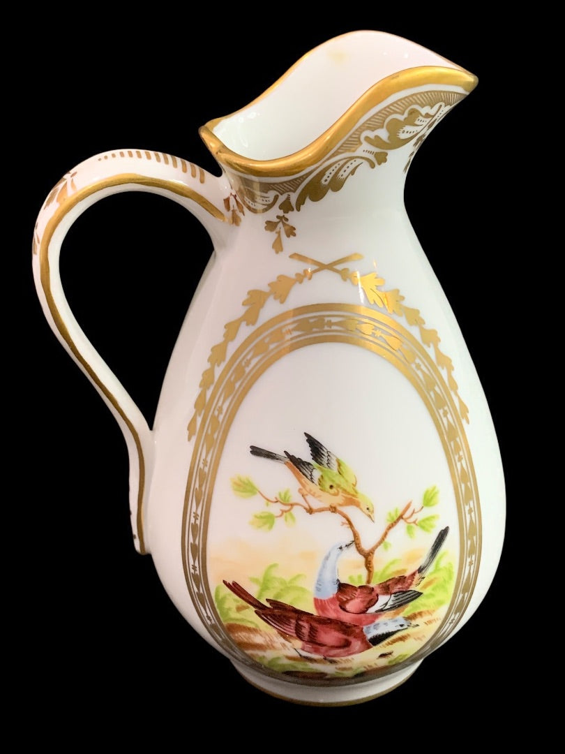1980s Frankin Mint Fine Porcelain Creamer Collection Wooded Birds 5.2 Inch
