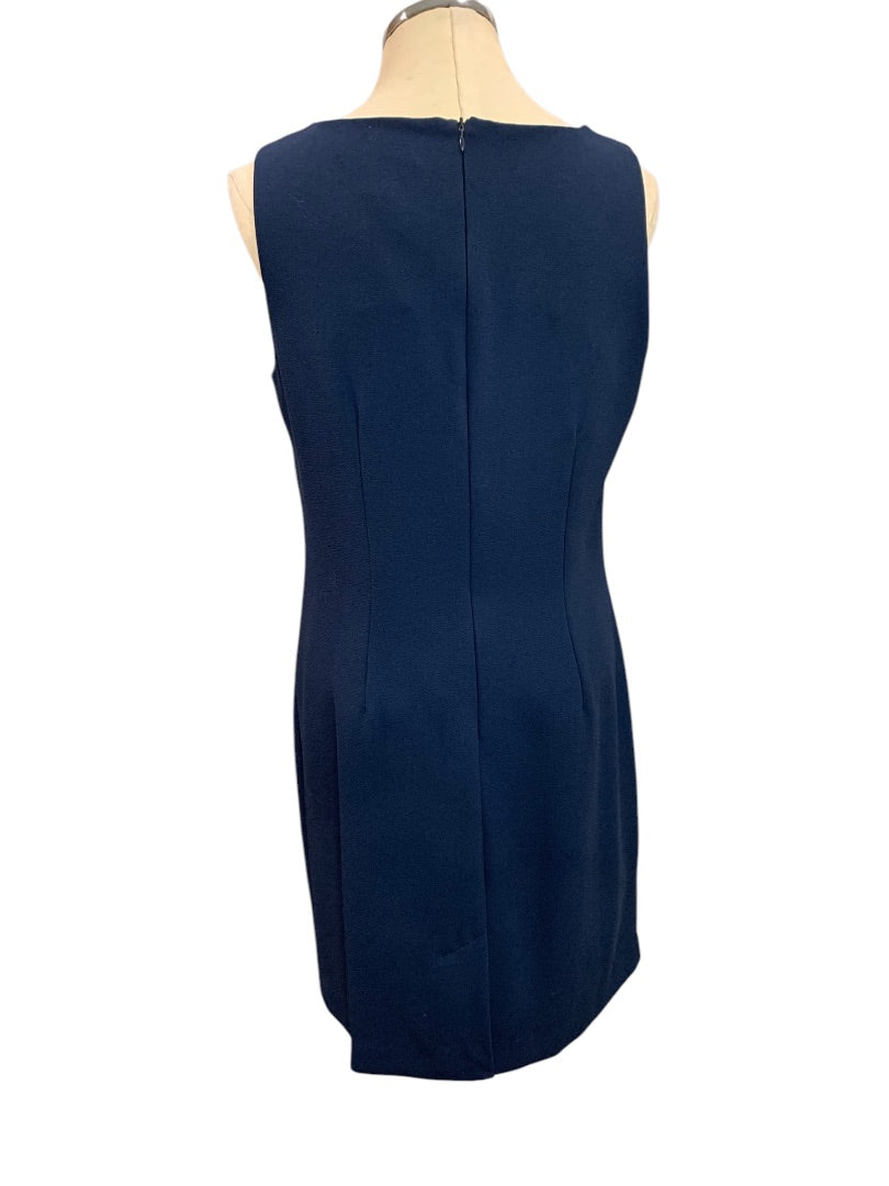Size 10 Karen Scott Womens Sheath Dress 1990s New Navy Blue