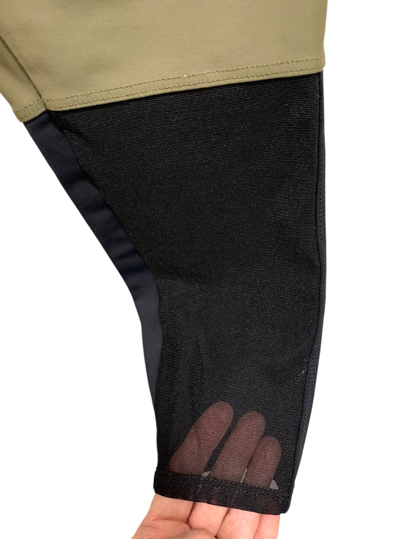 Medium Large Onzie Womens Activewear Leggings Color Block Mesh Calf