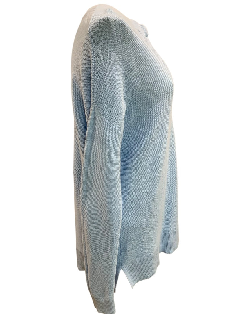 Medium LOFT Womens Powder Blue Lightweight V-Neck Sweater