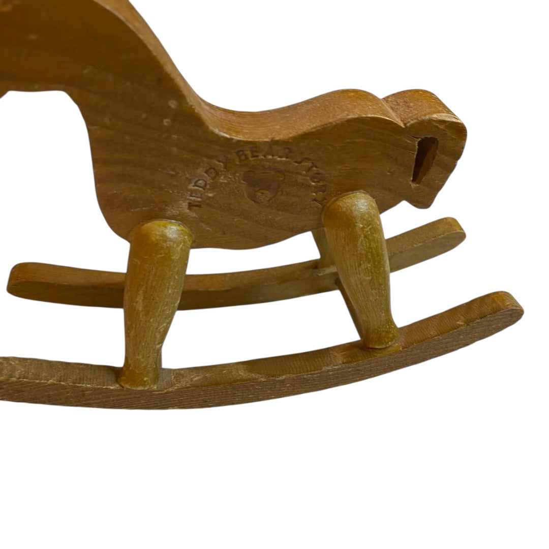1980s Teddy Bear Story Miniature Dollhouse Rocking Horse 1:12 Scale