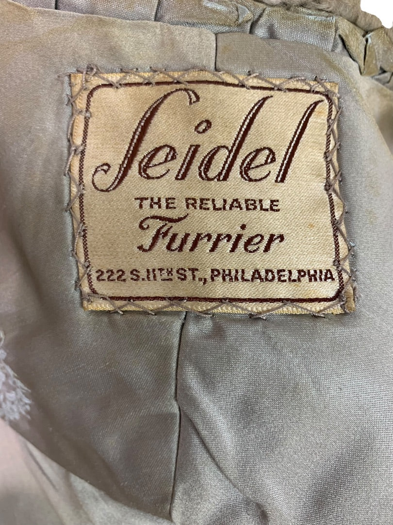 1950s Mink Shawl Stole Womens Seidel Furrier Philadelphia Collared