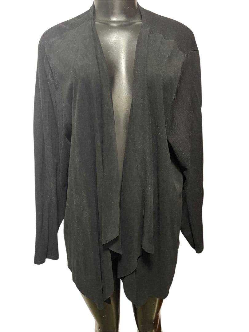 3X INC International Concepts Womens Open Cardigan Black