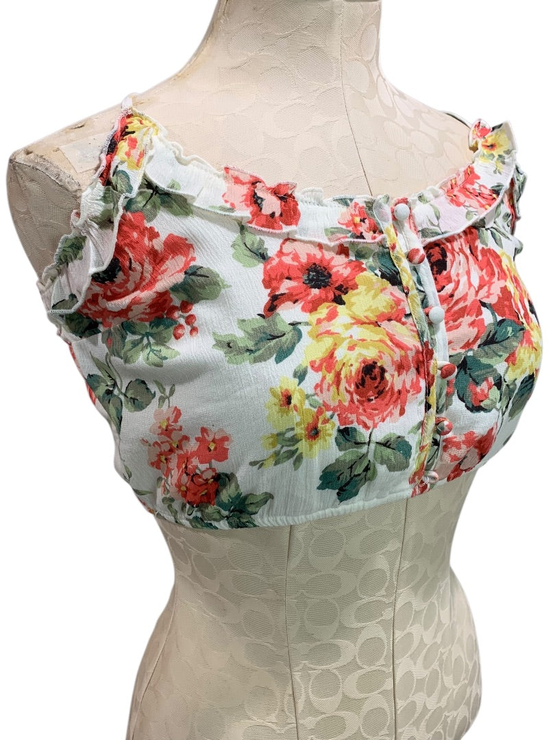 Small Abercrombie & Fitch Womens New Crop Top Peasant Floral