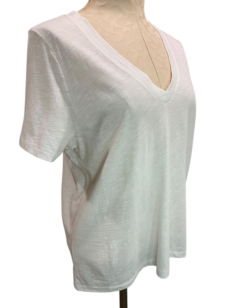 Medium Madewell Womens V-Neck Tshirt White Organic Cotton Blend