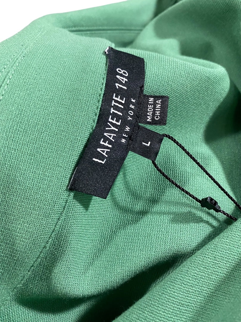 Large Lafayette 148 New Jade Ponte Knit Collared Dress Pockets