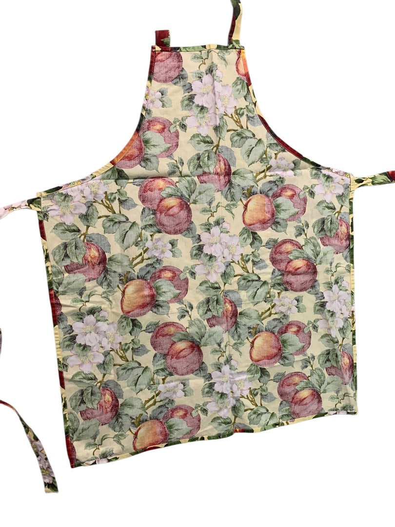 Vintage Bib Apron Handmade Pocket Apple Pattern