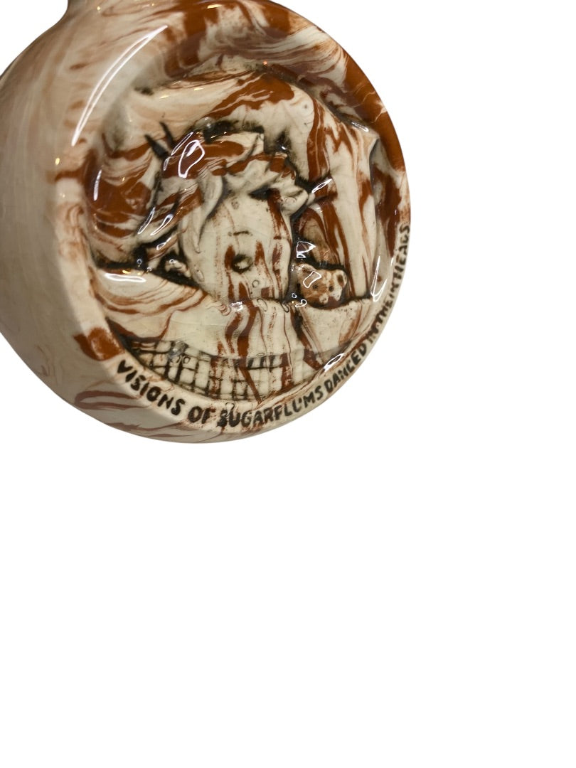 Vintage Clay Ornament Christmas Visions of Sugarplums 3 Inch Diameter