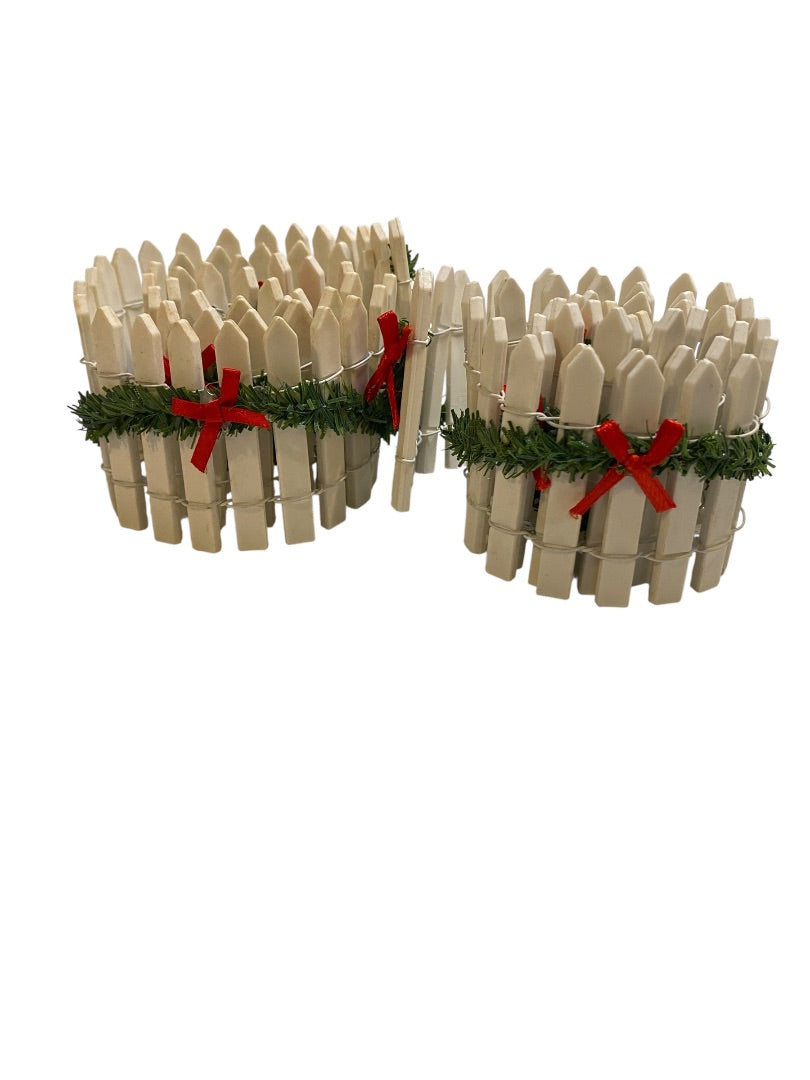 Set of 2 Christmas Village Picket Fence 23.5" x 2" Lemax Dept 56 Holiday Time