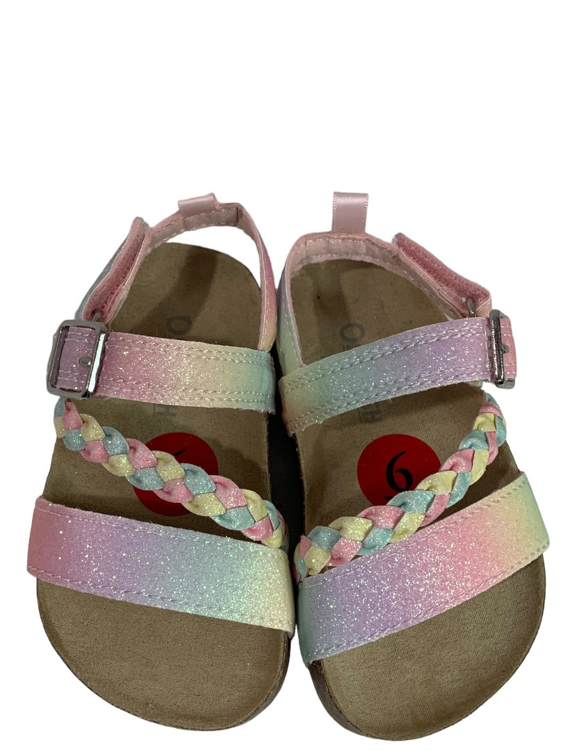Size 6 Osh Kosh B'Gosh Faith Fashion Sandal Pastel Rainbow Glitter