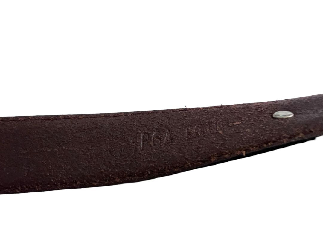 40 PGA Tour Brown Men's Medalion Golf Belt Leather