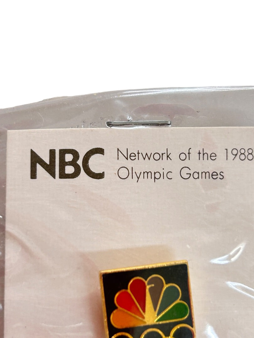 NBC 1988 Olympic Logo Lapel Pin Seoul Korea Sept 17-Oct 2