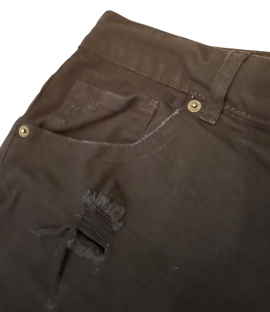 Size 24 Lane Bryant Shorts Black Denim Distressed Shorts Pockets Jeans Plus Size