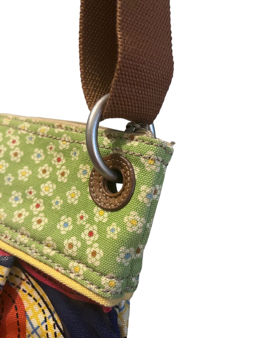 Fossil Coated Canvas Floral Crossbody Shoulder Bag Boho