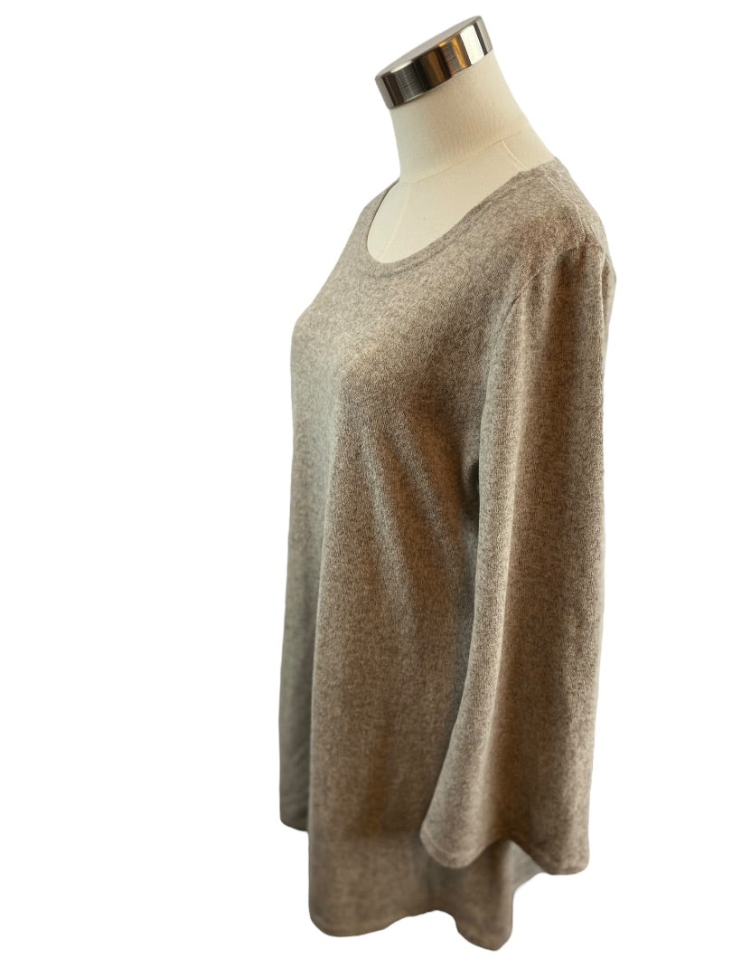 1XL Women's Pullover Tunic Sweater Heathered Gray Long Unbranded