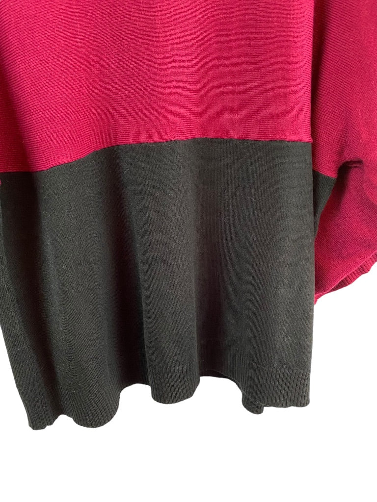 2X Larry Levine Woman Sport Pullover Color Block Sweater Dolman Sleeve