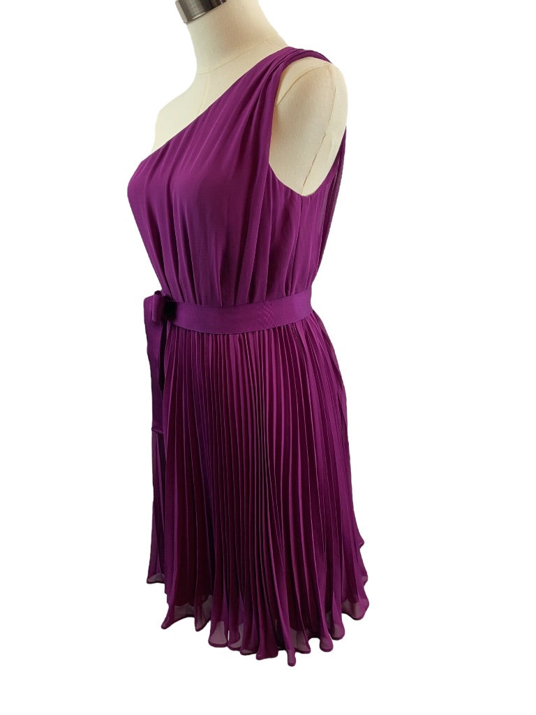Size 2 The Limited Women's Purple Pleated One Shoulder Sleeveless Ribbon Belt