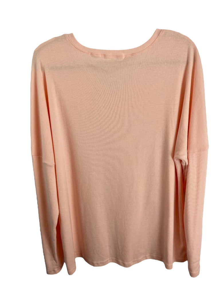 XXL Women's Pink Long Sleeve Tshirt Unbranded Modified Scoop Neck