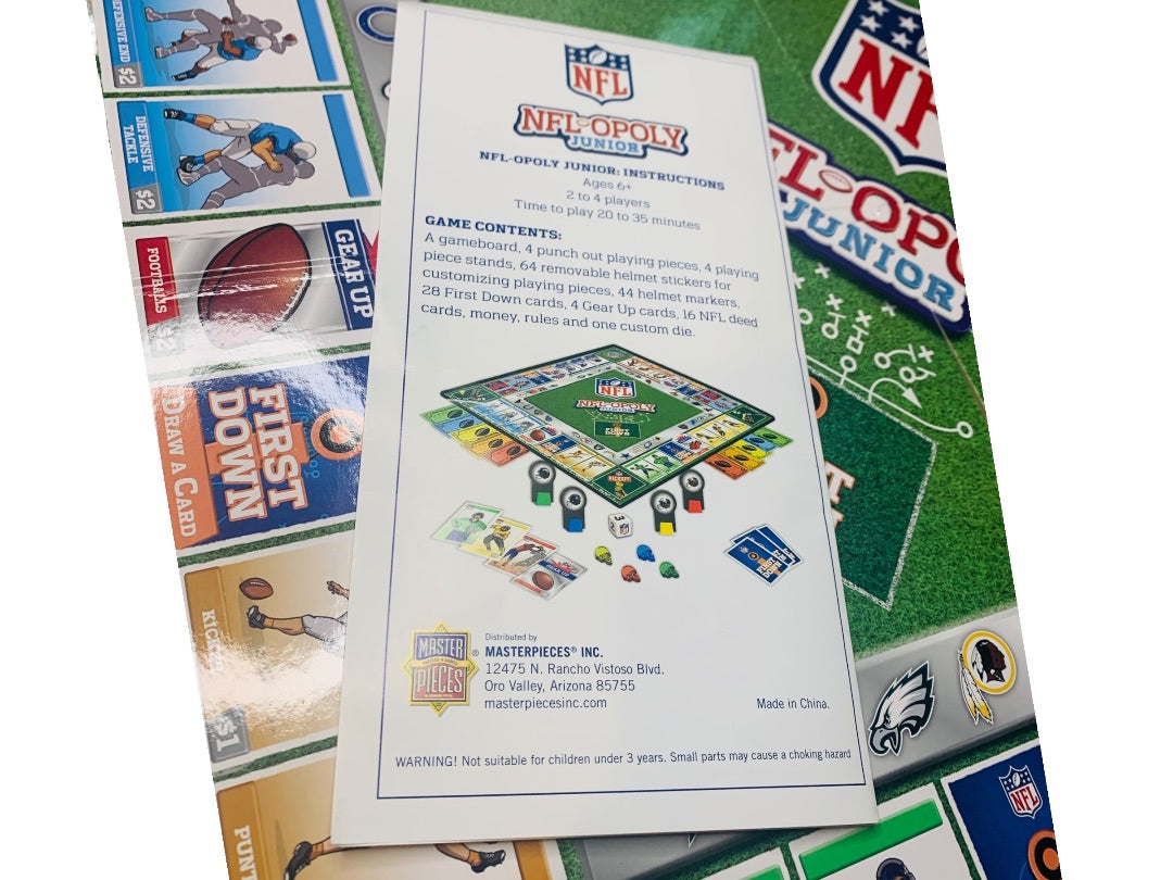 NFL Opoly Junior Game Board and Instructions Replacement Part Crafts Masterpieces