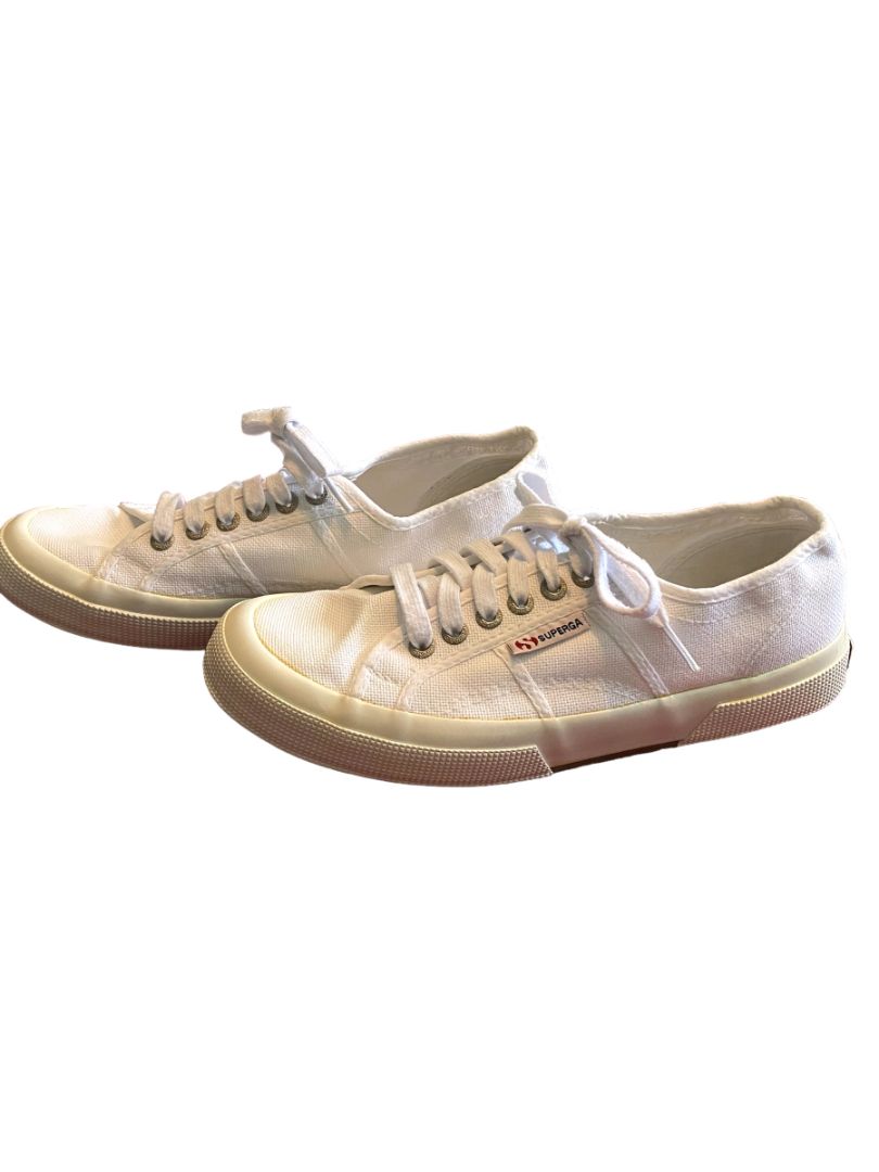 9 (40) Superga White Canvas Sneakers Lace Up