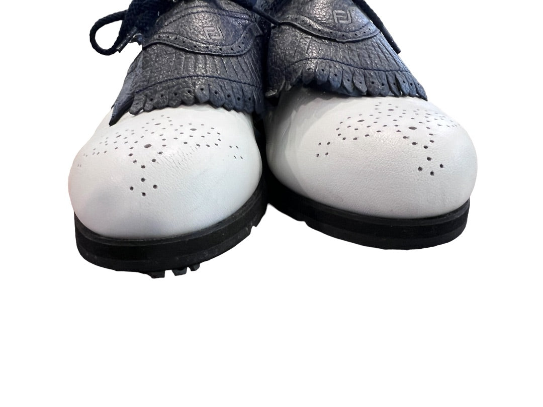 8.5W Women's Classic FootJoy Golf Shoes Lace Up Black White