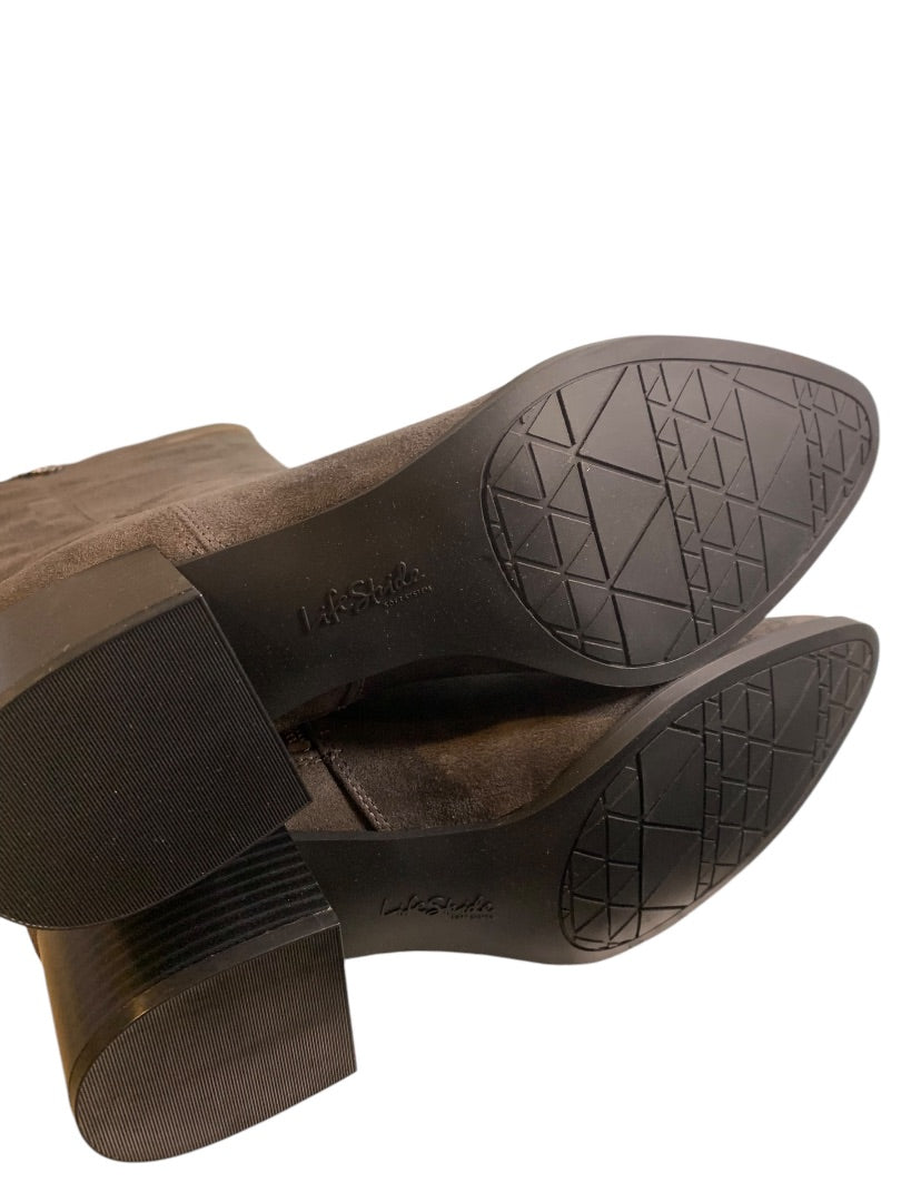 Size 10M LifeStride Soft System New Womens Gray Faux Suede Boots Daring Knee High